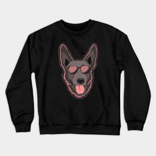 Neon Dutch Shepherd Fusion: Contemporary Canine Art Crewneck Sweatshirt